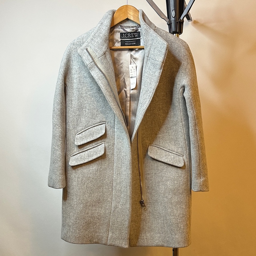 J. Crew Women's Light Gray Pea Coat